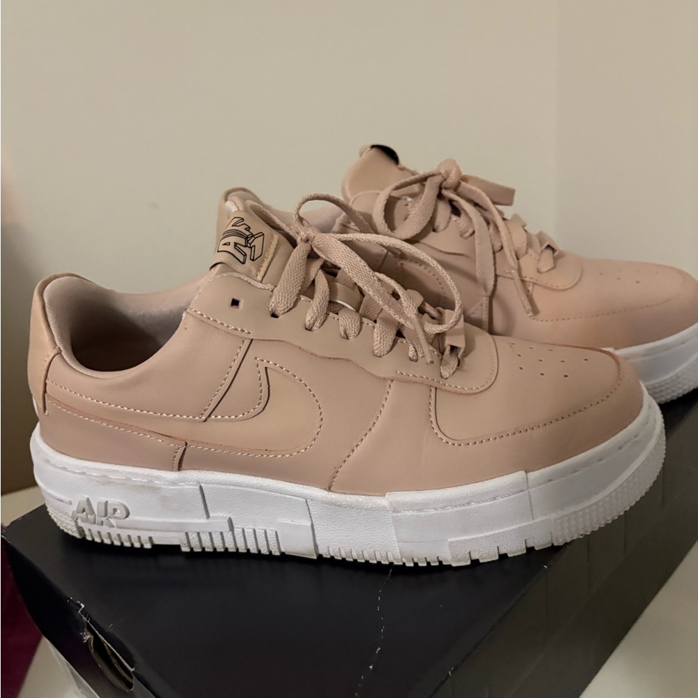 Woman’s Nike Particle Beige AF1 Pixel Sneakers size 8